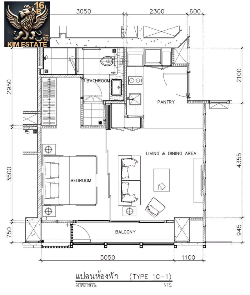 INTERIOR DECOR BEATNIQ 32 44SQM 1BED1 20FL 52,000